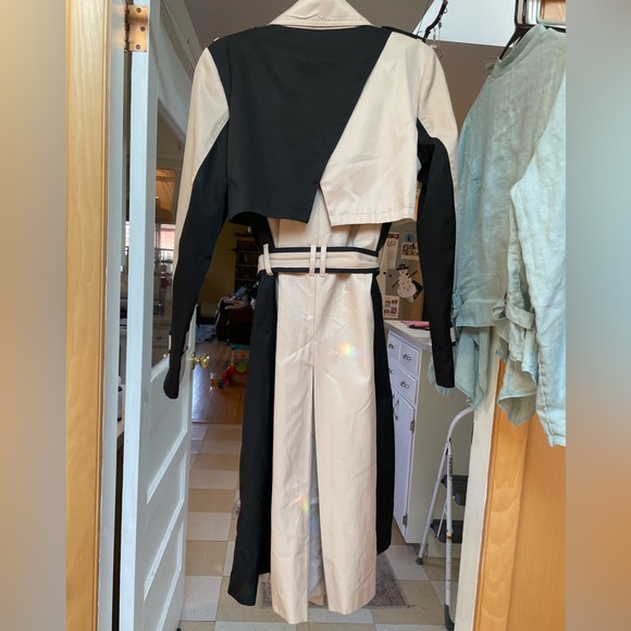 Principles 2 Tone Black and Tan Trench Coat Size 12 UK 6 US - Picture 5 of 8